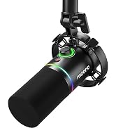 MAONO XLR/USB Dynamic Microphone, RGB Gaming Mic with Software, Mute, Gain Knob, Volume Control a...