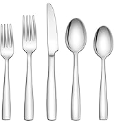 Herogo 18/10 Stainless Steel Silverware Set, 30-Piece Fancy Flatware Cutlery Set for 6, Modern Ea...