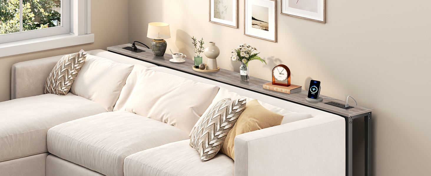 Narrow Console Table with Power Outlets