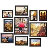 Giftgarden 10-Pack Black Picture Frames for Various Sizes Photos, Two 8x10, Four 4x6, Four 5x7, M...