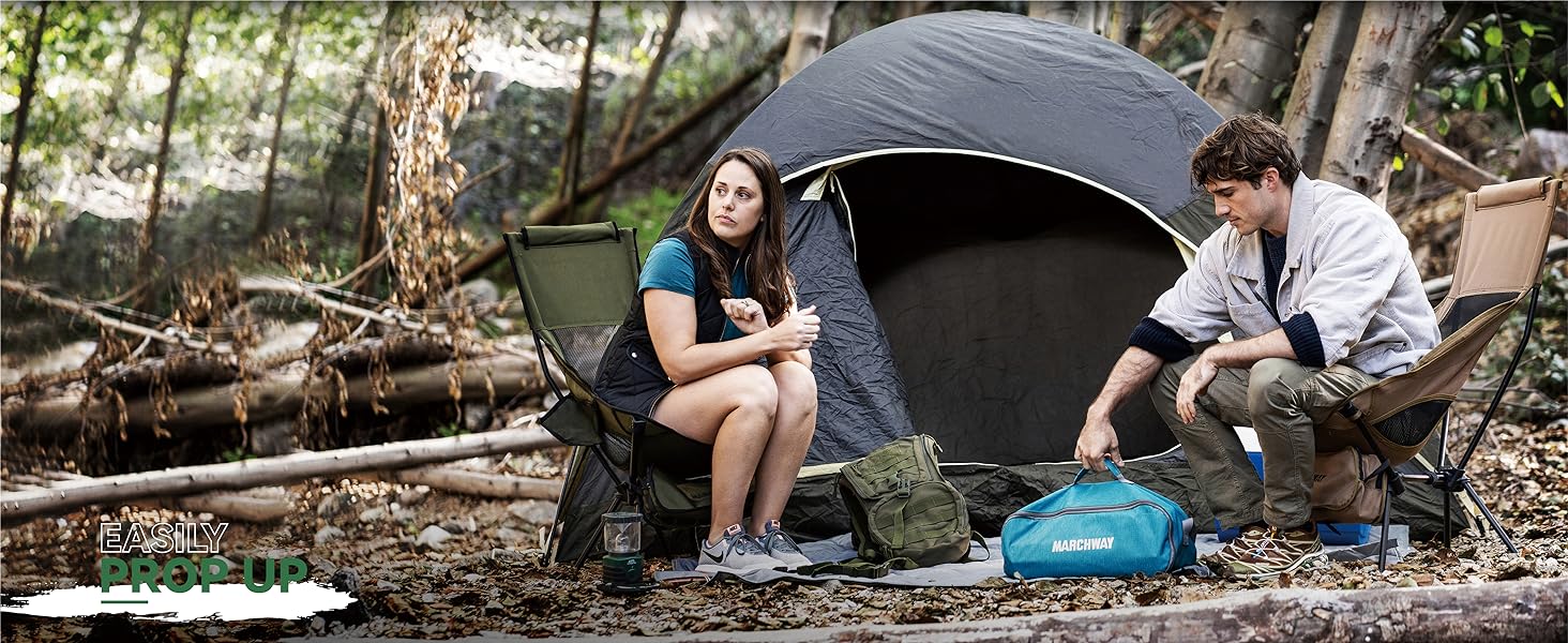 Compact high back camping chair traveling lounge chair