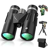 12x42 HD Binoculars for Adults with Phone Adapter, Tripod & Tripod Adapter - BAK4 Prism, FMC Lens...
