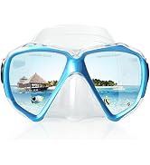 Snorkel Diving Mask Panoramic HD Swim Mask, Anti-Fog Scuba Diving Goggles,Tempered Glass Dive Mas...