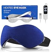 Ezona Heated Eye Mask, Warm Eye Compress Mask for Dry Eyes, USB Electric Eye Heating Pad with Tem...