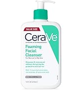 CeraVe Foaming Facial Cleanser, Daily Face Wash for Oily Skin, Hyaluronic Acid + Ceramides + Niac...