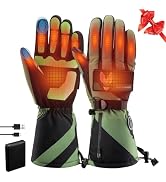 ROCKBROS Heated Gloves Rechargeable Electric Hand Warmers for Men Women Camping Heated Gloves Win...