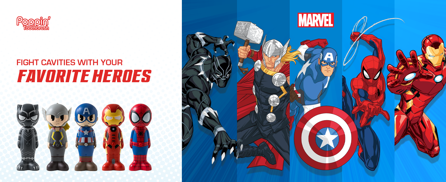 Brush Buddies Marvel Poppin Kids Toothbrushes