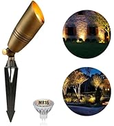 Makergroup LED Brass Spotlight Uplight 12V Low Voltage Landscape Outdoor Lighting Waterproof Soli...