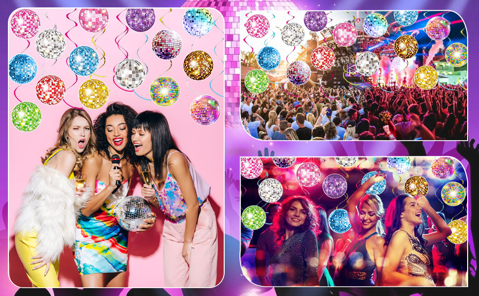 35Pcs Disco Party Hanging Swirl Decor