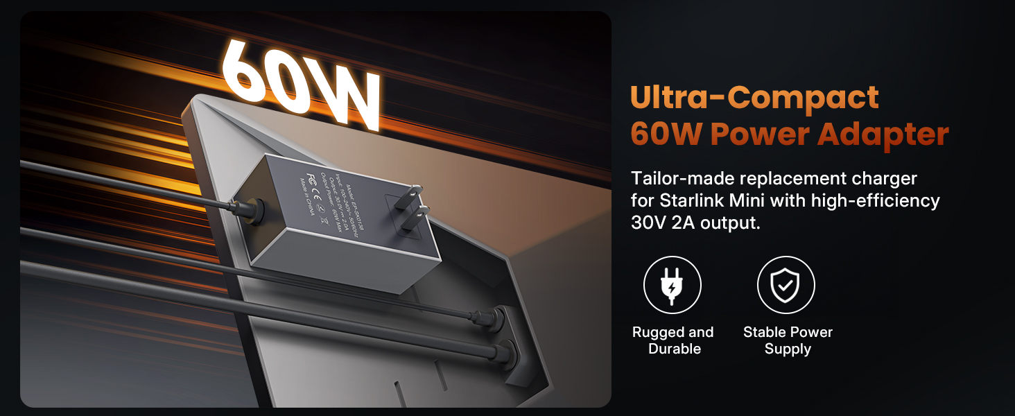 60W Power Supply for Starlink Mini