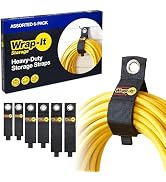 Heavy-Duty Wrap-It Storage Straps - Assorted 6-Pack | Garage Storage Extension Cord Organizer Cab...