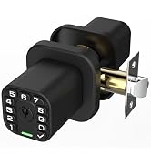 Richelock Square Door Knob with Keypad, Keylees Entry Door Lock with Cylinder, Auto Lock, Waterpr...