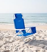 CARIBBEAN JOE Folding Beach Chair, 5 Position Lightweight, Portable Reclining Outdoor Camping Cha...
