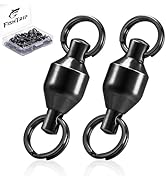 FishTrip 25pcs Fishing Swivels with Split Rings, High Strength Stainless Steel Ball Bearing Swive...
