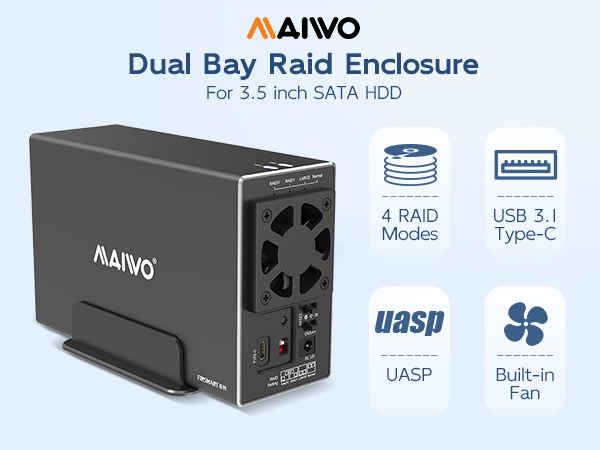 Enclosure for 3.5‘’ SATA Hard Drive USB3.1 GEN2 10Gbps Speed