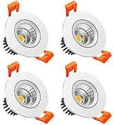 LightingWill 2inch LED Dimmable Downlight, 3W COB Recessed Ceiling Light, Warm White 3000K-3500K,...