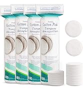 400 Cotton Rounds for Face, Rounds Makeup Remover Pads, Pure Cotton Wipes, Cotton Pads for Face C...
