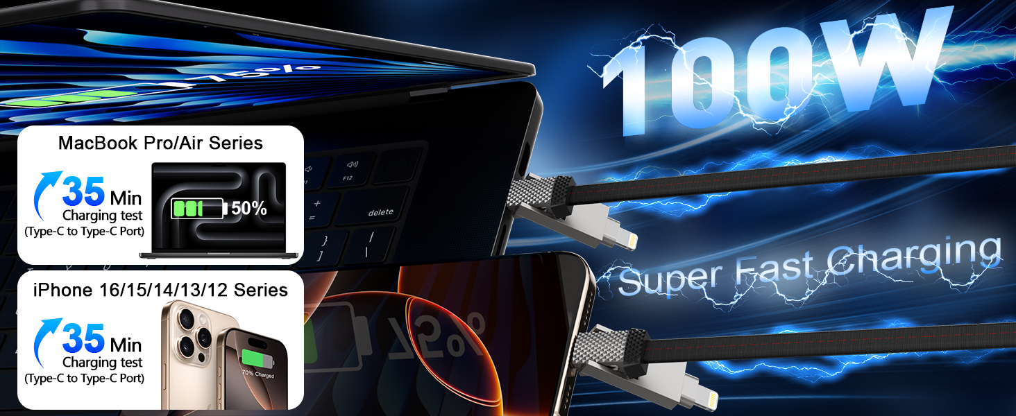 USB C Cable Lightning Charging Cable