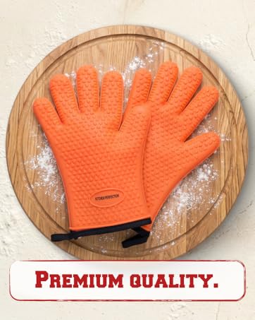 KITCHEN PERFECTION Silicone Pizza Oven Gloves -Extreme Heat Resistant Gloves