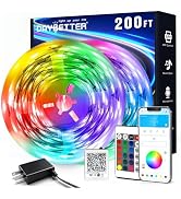 DAYBETTER LED Strip Lights 200 ft (2 Rolls of 100 ft), Smart App Control Lighting Bedroom Rome De...
