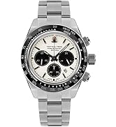 TACTICAL FROG Watch for Men 41mm Panda Chronograph VS75A Solar Quartz Movement Watches Sapphire C...