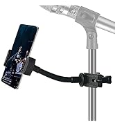 Mic Stand Phone Holder, JCWINY Flexible Phone Holder for Microphone Stand, Adjustable iPhone Mic ...