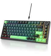 Owpkeenthy 75 Percent Gaming Keyboard Gasket Mounted with Knob,82 Key Mechanical Keyboard Hot Swa...