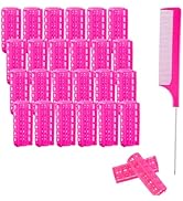ZMD 24PCS Small Plastic Hair Curlers Rollers Set, 0.8in/2cm, Heatless Self Grip Hair Rollers with...