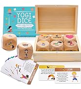 Garybank Kids Yoga Wooden Dice with Yoga Cards, Fun Exercise Dice for Kids Workout Equipment, Wor...
