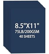 Cardstock 8.5 X 11, 40 Sheets Dark Blue Card Stock, 75lb/ 200gsm Copy Paper, Cardstock Printer Pa...