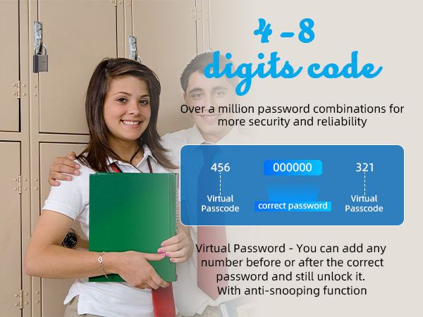 4-8 digit combination padlock