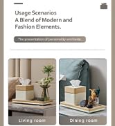 Cloudever Tissue Box Holder Cover Square, Modern PU Leather Decorative Tissue Cube Holder Organiz...