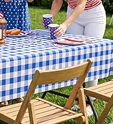 misaya 6 Packs Buffalo Disposable Table Cloth, 54 x 108 Inch Waterproof Plastic Tablecloth, Recta...