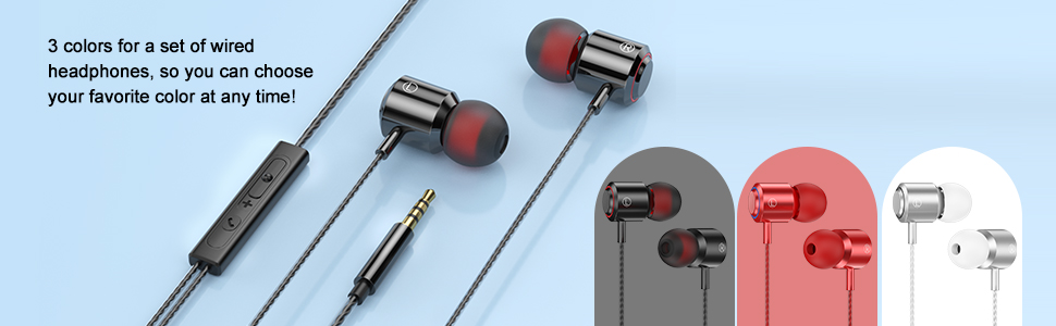 wired earbuds;wired headphones;corded earbuds;in ear headphones wired;plug in earbud;3.5mm headphone