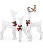 Shintenchi Pre-Lit Light Up Christmas Yard Decoration, 360 Lights 3D Christmas Deer Outdoor Decor...