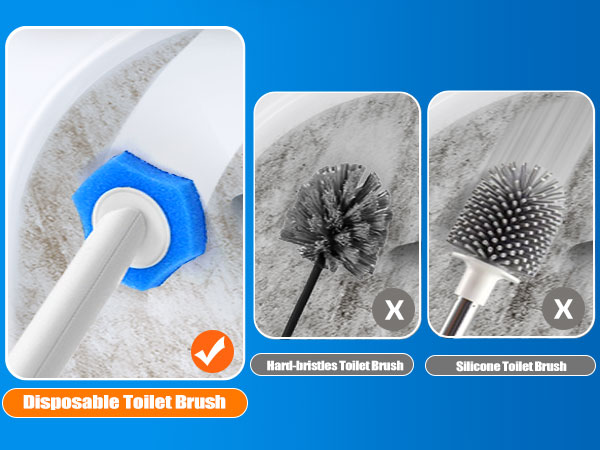 Hard-bristles Toilet Brush Disposable Toilet Brush Silicone Toilet Brush
