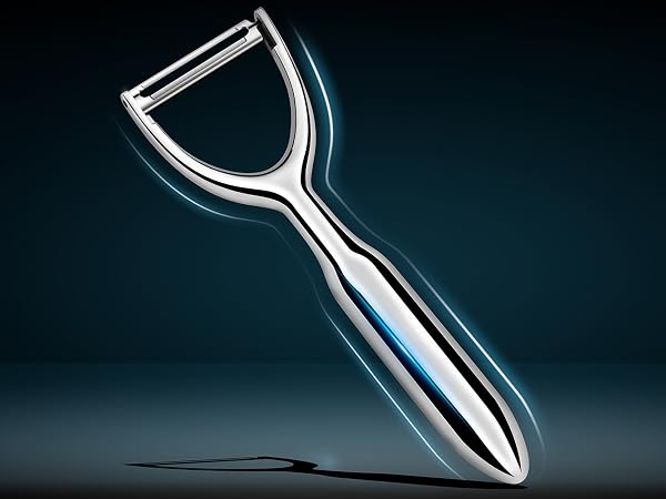 Carrot peeler has a comfortable long handle, easing fatigue during extended use
