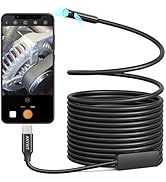 Anykit Dual Lens Endoscope Camera, Type-C Borescope with 8 Adjustable LED Lights, IP67 Waterproof...