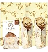 Bee's Wrap Beeswax Bread Wraps, 2 Pack - Honeycomb | Organic Beeswax Wraps - Plastic Free - Reusa...