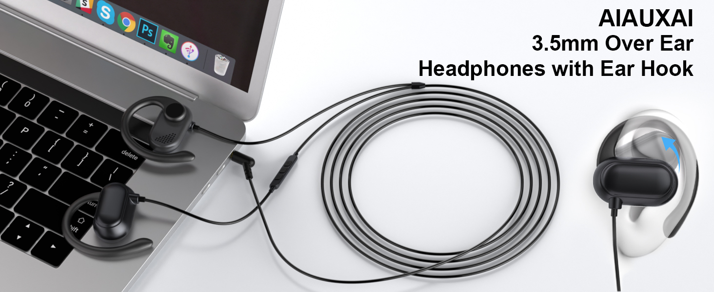 Open Ear Headphones Wired for Laptop PC