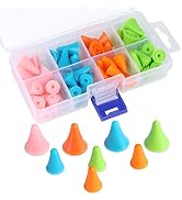 48 PCS Multi-Colored Knitting Needles Point Protectors/Stoppers with Plastic Box, 2 Sizes(32 PCS ...