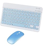 Bluetooth Wireless Keyboard and Mouse Combo,Ultra-Slim Ergonomic Mini Small Rechargeable Portable...