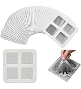 Disposable Shower Drain Hair Catcher Stickers, 50 PCS Peel & Stick Mesh Drain Covers, No-Tool Hai...