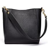 DORIS&JACKY Genuine Leather Bucket Hobo Bag for Women Designer Shoulder Purse and Satchel Tote wi...