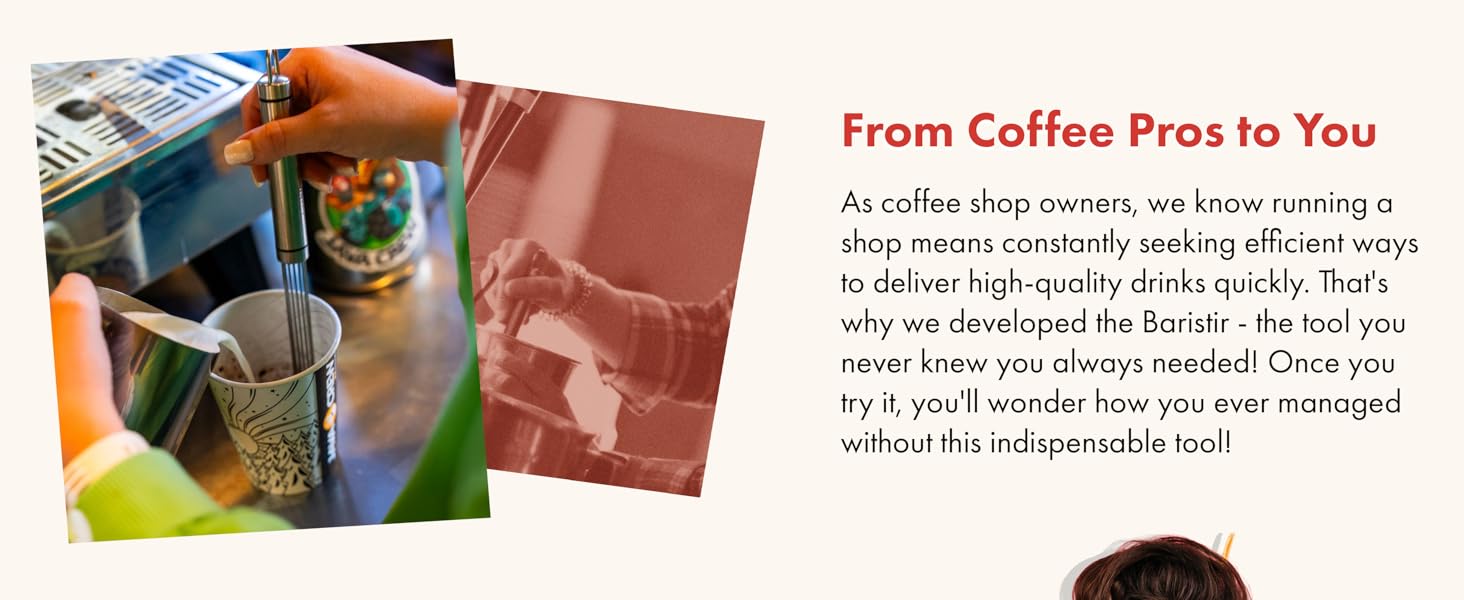 Close-up of The Baristir showing ergonomic handle, storage loop, and durable build