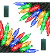 Lomotech Battery Operated Christmas Lights - 2 Pack Total 16ft 50LEDs Battery Mini String Lights ...