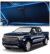 Windshield Sunshade for Chevrolet Silverado 2019-2026 - Innovative No-Light-Pass Technology, Mirr...