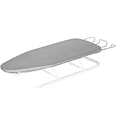 STORAGE MANIAC Tabletop Ironing Board with Iron Rest, All-Iron Frame & Silver Metallic Cover for ...