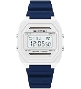 Gosasa Men's Solar Digital Sports Watch 10mm Ultra Thin 5ATM | Solar Assisted Digital Watch for M...
