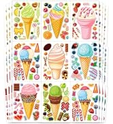 Ozepao 32 Sheets Ice Cream Stickers for Kids, Make a Face Stickers for Party Decorations, Party F...